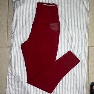 High-Waisted Red Leggings